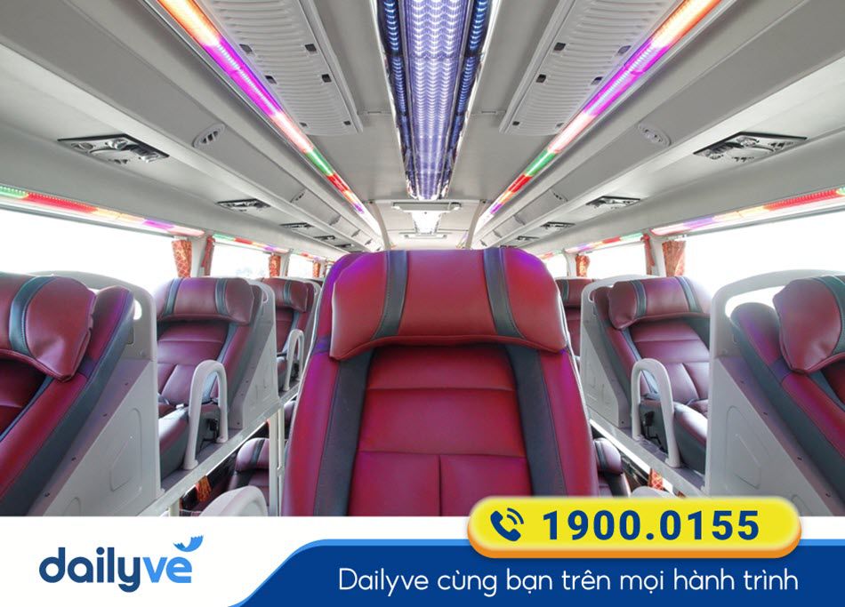 Nội thất xe giường nằm 40 chỗ của nhà xe Đại Phát Móng Cái