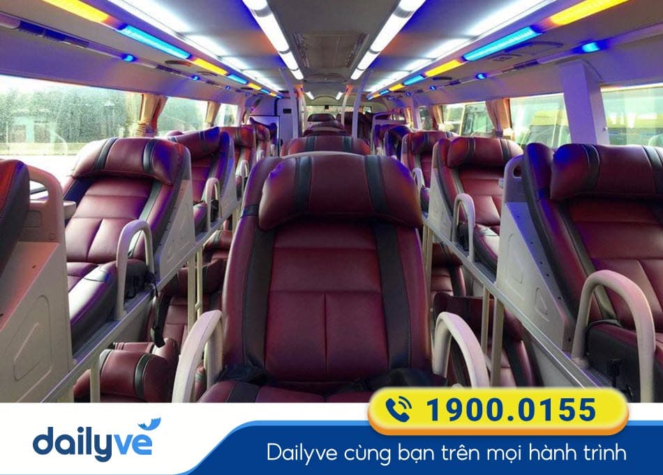 Nội thất xe giường nằm 40 chỗ của nhà xe Đạt Lam đi Hải Phòng