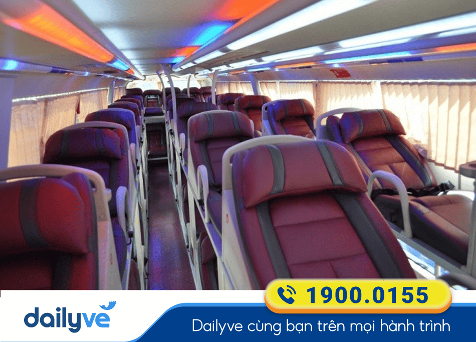 Nội thất xe 44 giường của nhà xe giường nằm Kim Hùng La Gi - Bình Thuận