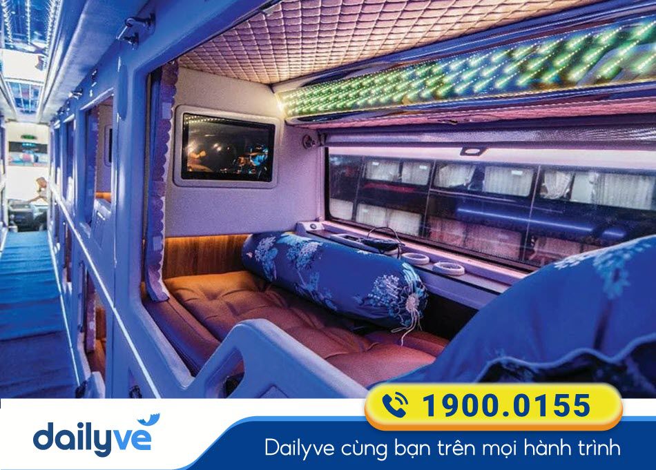 Tiện ích hiện đại xe Limousine 22 phòng của nhà xe Tân Quê Hương Quảng Ngãi