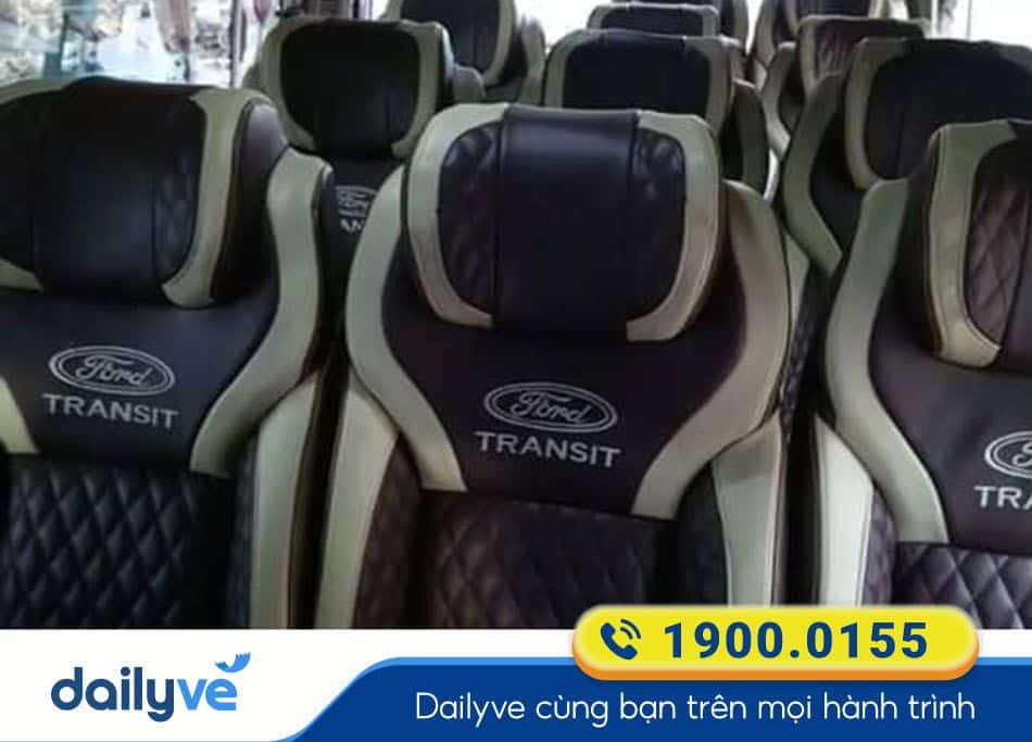 Nội thất xe ghế 16 chỗ của nhà xe Chí Cường