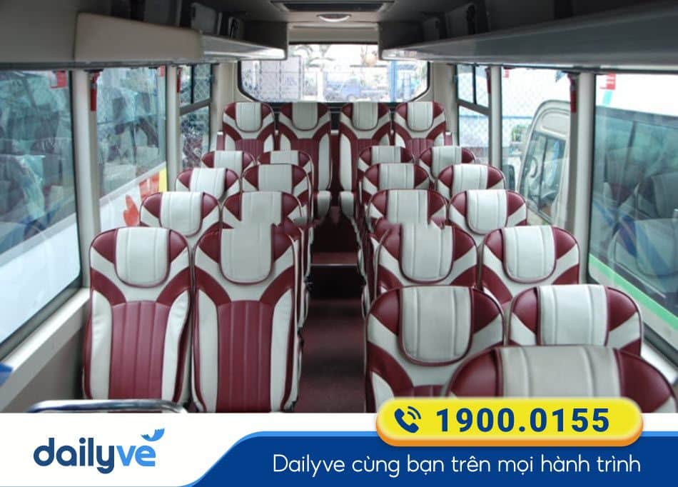 Nội thất xe ghế 28 chỗ của nhà xe Đại Thu Bắc Ninh