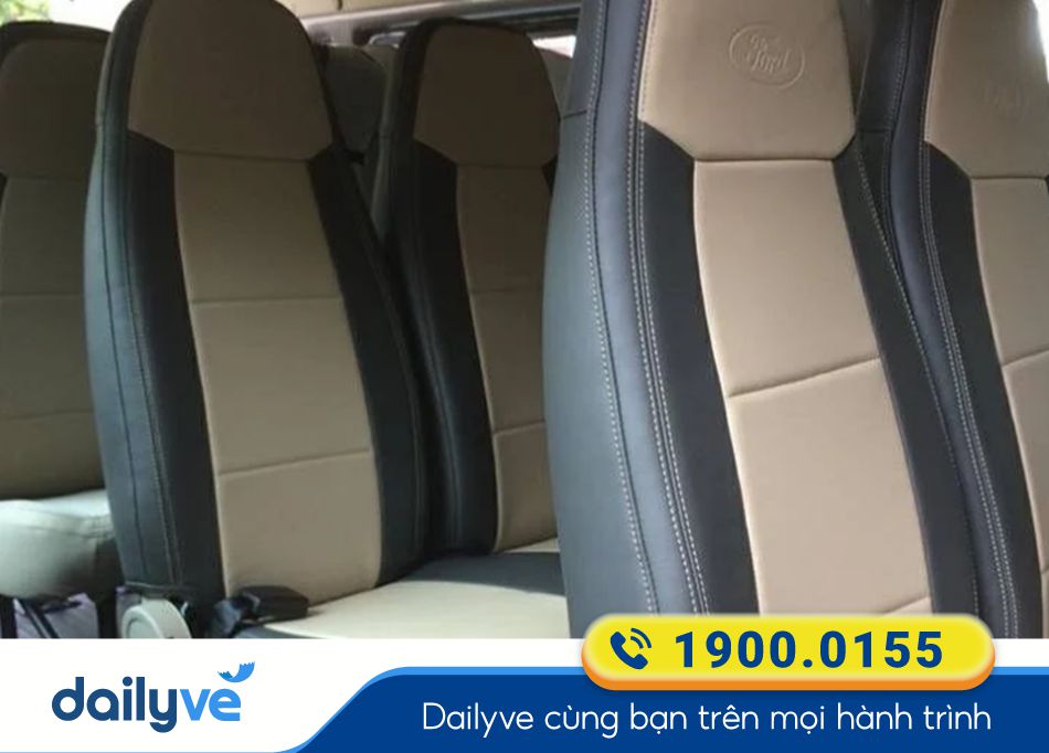 Nội thất xe ghế ngồi 16 chỗ của nhà xe Diệu Hiền Vũng Tàu