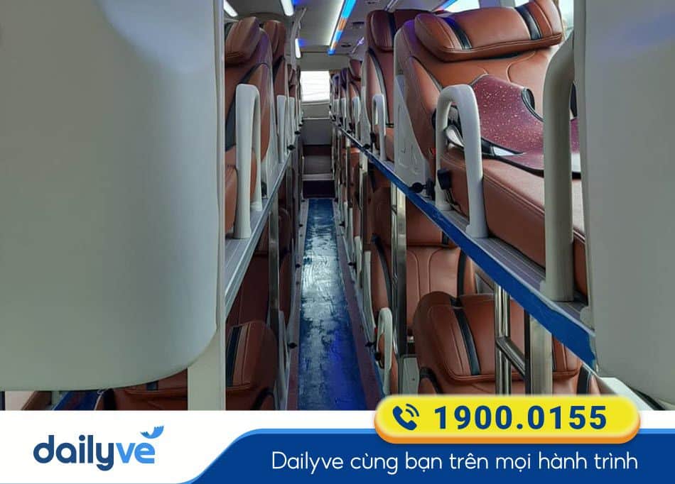Nội thất xe giường nằm 44 chỗ của xe khách Phú Thành Quảng Bình