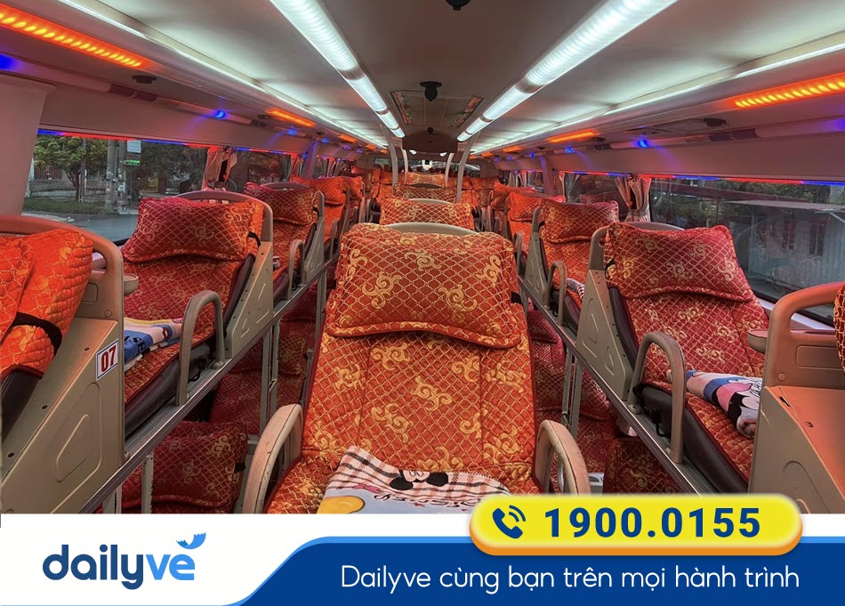 Nội thất xe giường nằm 40 chỗ của nhà xe Duy Long Lào Cai