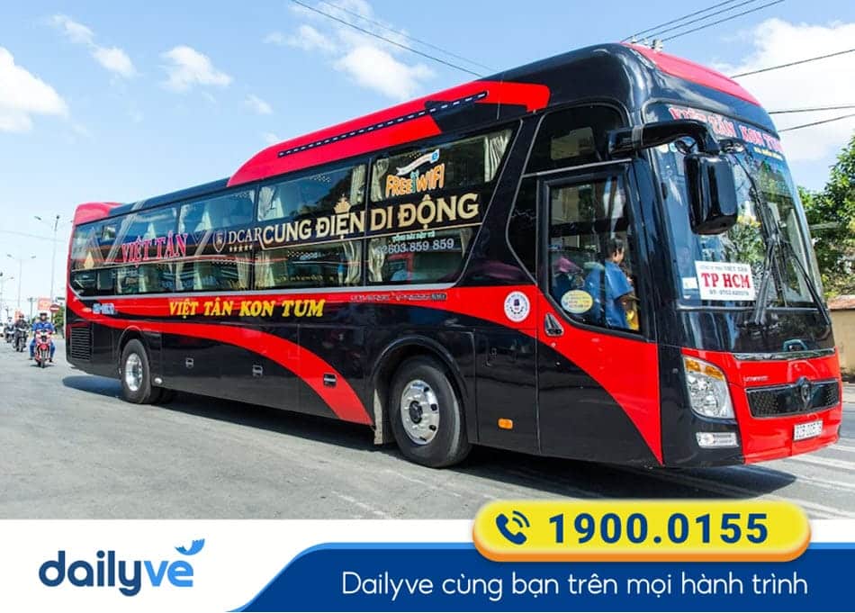 Nhà xe Việt Tân tuyến Hà Nội đi Kon Tum chất lượng cao