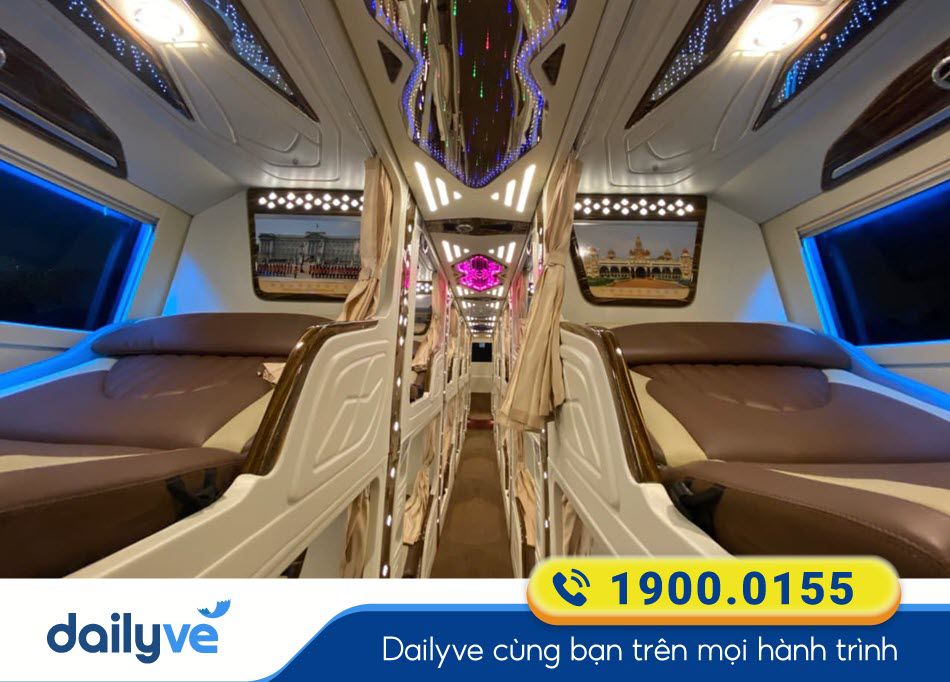 Tiện ích xe Limousine 22 phòng của nhà xe Hai Hòa Bình Định
